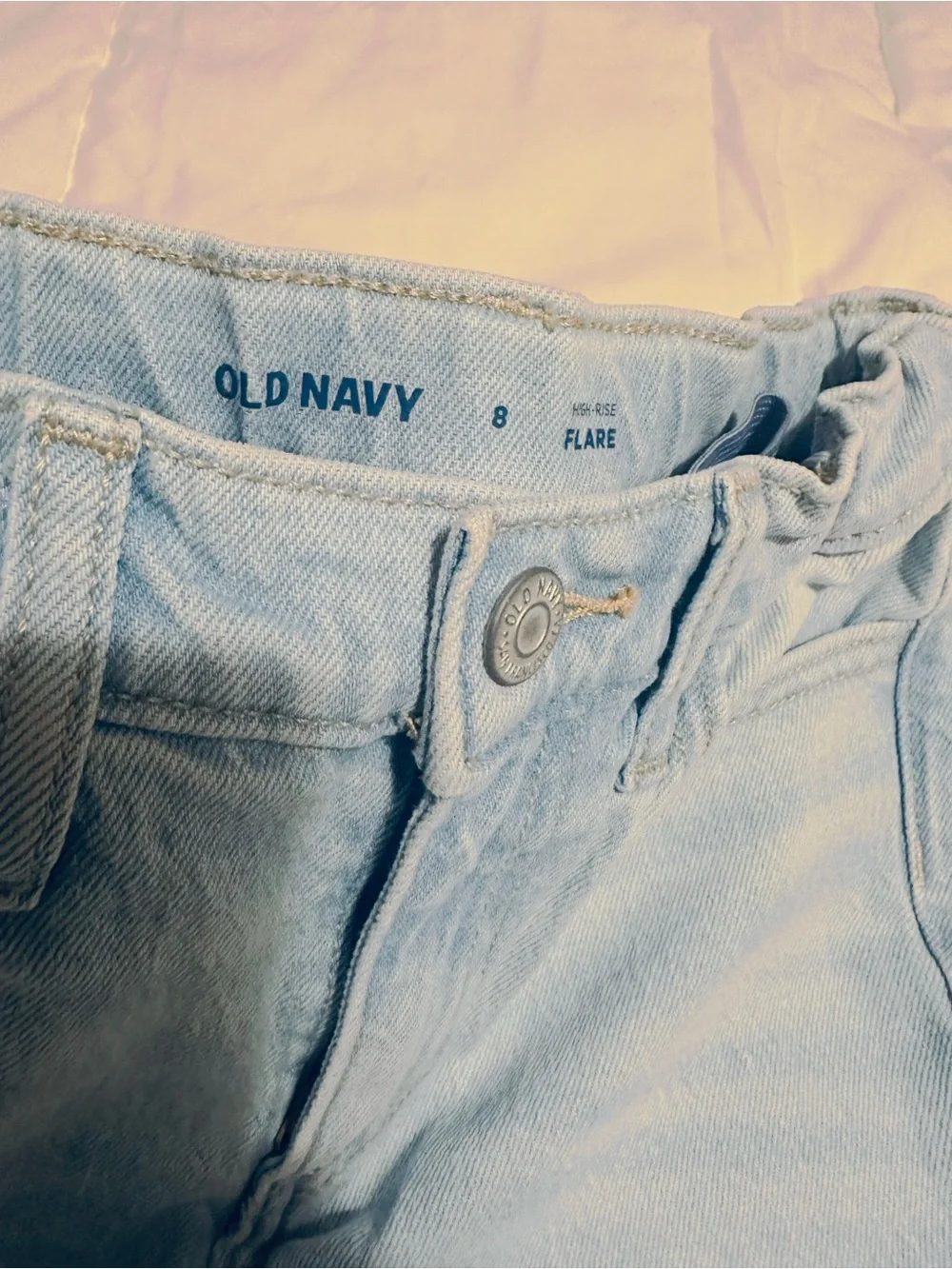 Old Navy Light Blue Distressed Flare Jeans
